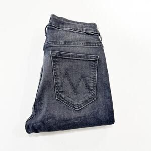 Mother High Waisted Looker Black Hawk Denim jeans Charcoal/Black Size 26